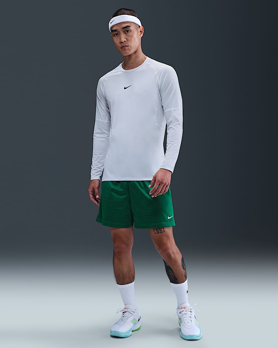 Nike 男款 Dri-FIT 5" 網布籃球褲 - Malachite/白色