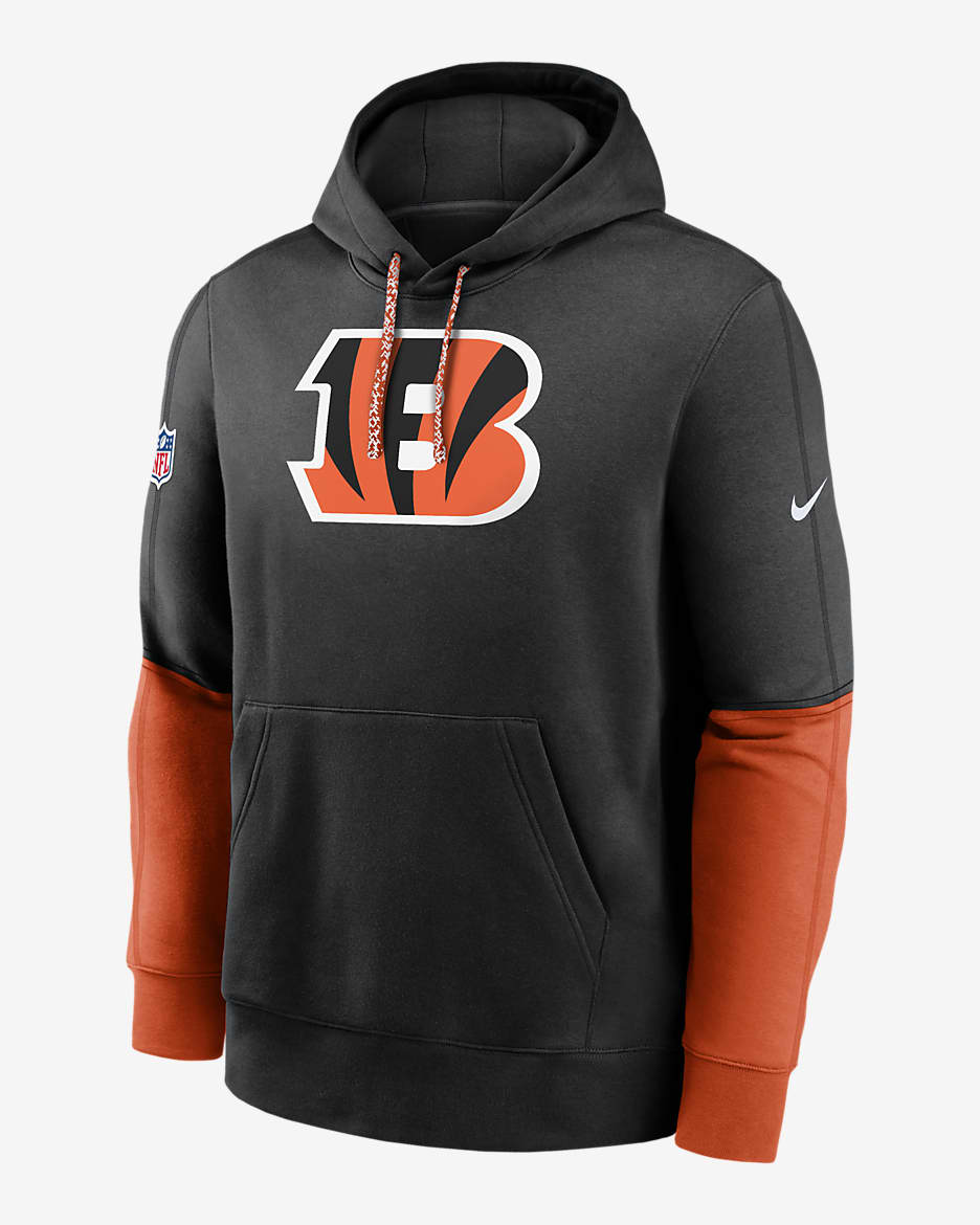 Sudadera con gorro sin cierre de la NFL Nike para hombre Cincinnati Bengals Sideline Team Issue Club - Negro
