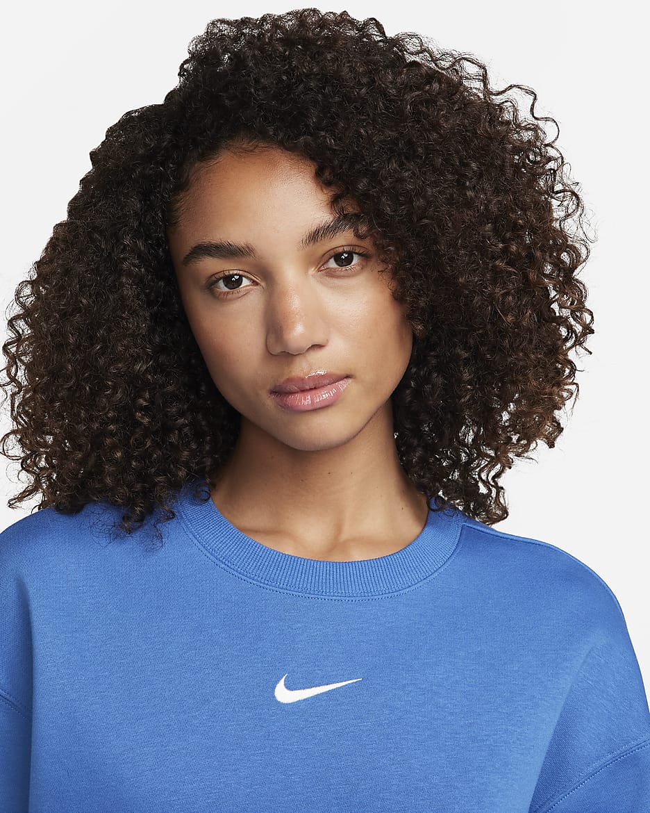 Sweat oversize à col ras-du-cou Nike Sportswear Phoenix Fleece pour Femme - Star Blue/Sail