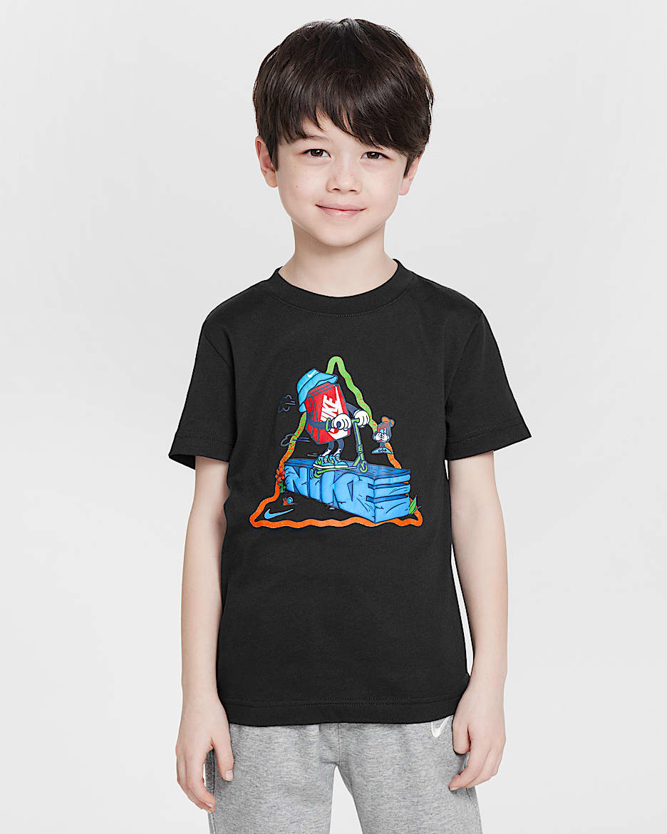 Playera Scooter cuadrada Nike para niños talla pequeña - Negro