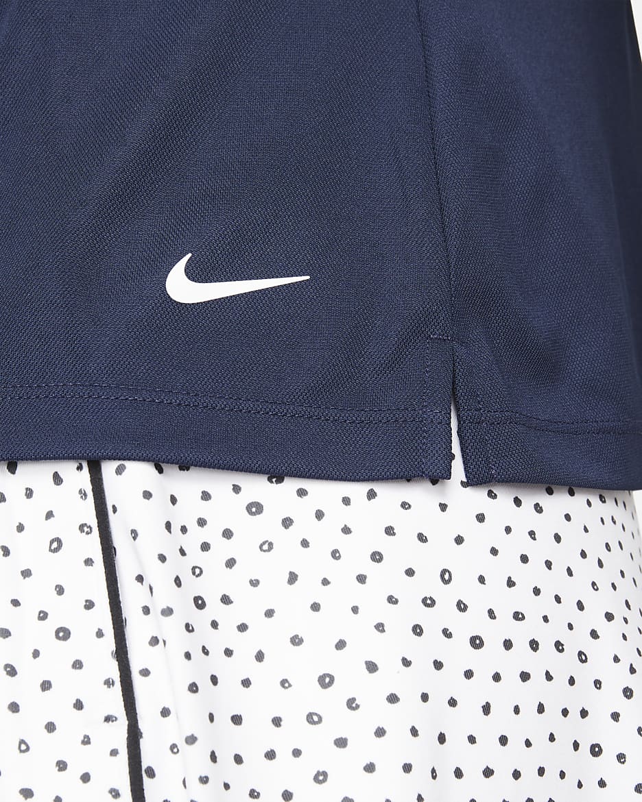 Dámská golfová polokošile Nike Dri-FIT Victory - College Navy/Bílá