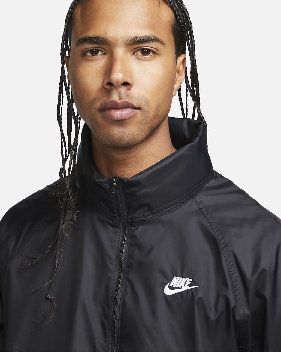 Chamarra tipo anorak para hombre Nike Windrunner - Negro/Blanco