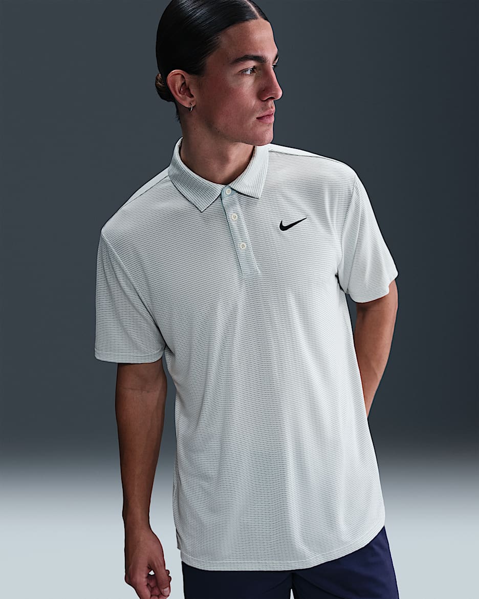 Nike Tour Men's Dri-FIT Textured Golf Polo - Pale Ivory/Black