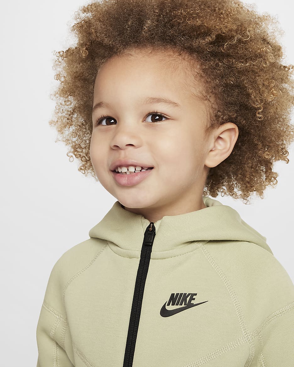 Nike Sportswear Tech Fleece Full-Zip Set Zweiteiliges Hoodie-Set für Kleinkinder - Olive Aura