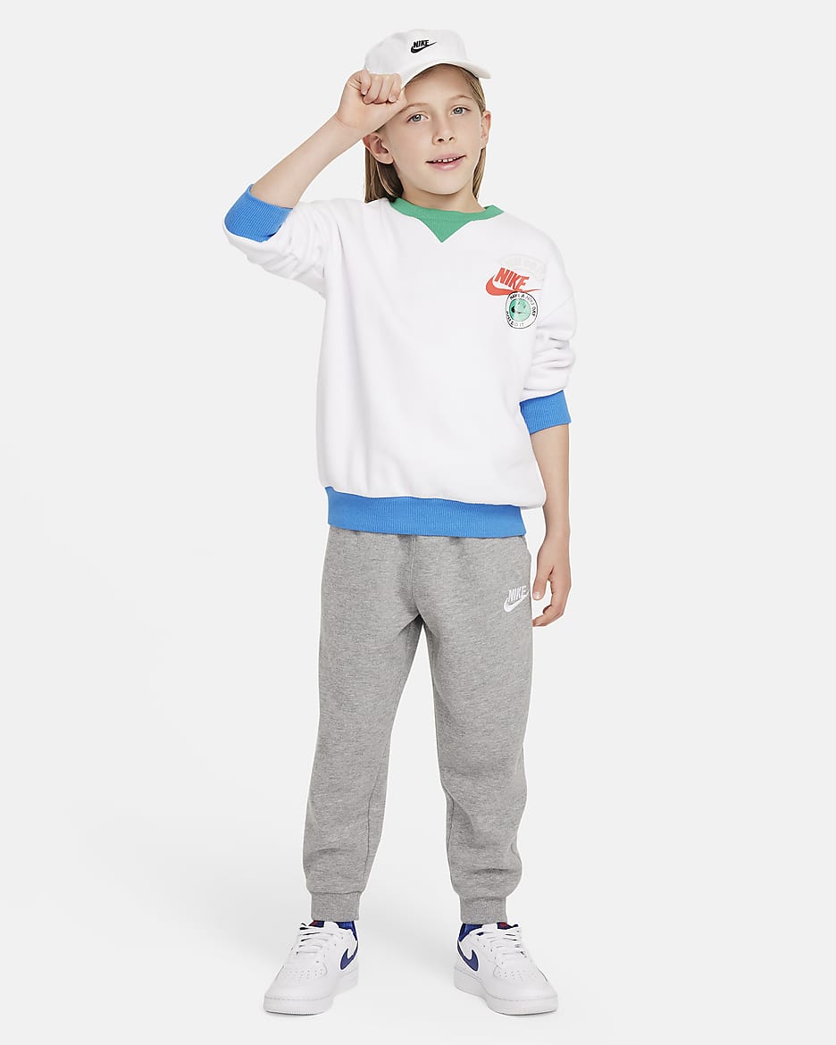 Nike Sportswear Little Kids' Colorblocked Rib Crew - White