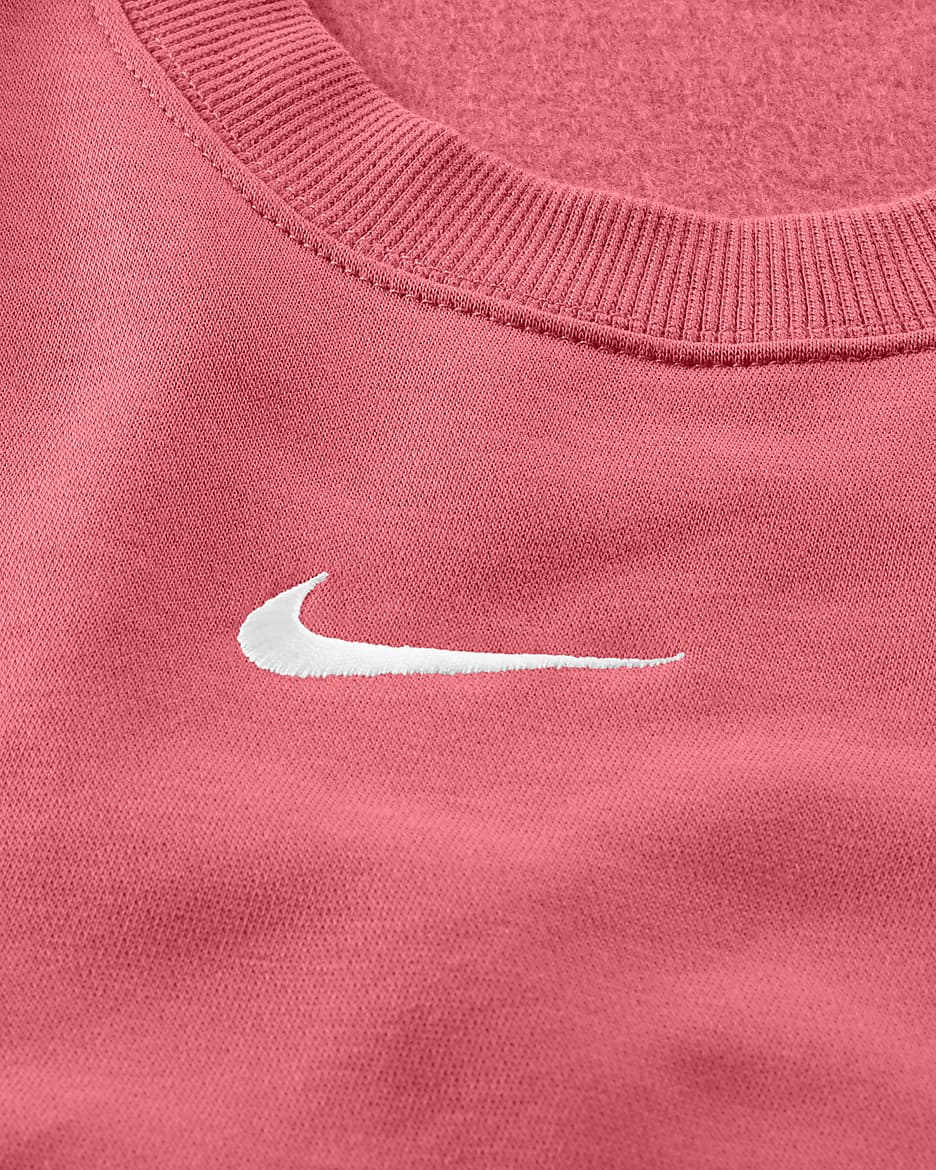 Oversized Nike Sportswear Phoenix Fleece-sweatshirt med rund hals til kvinder - Aster Pink/Sail