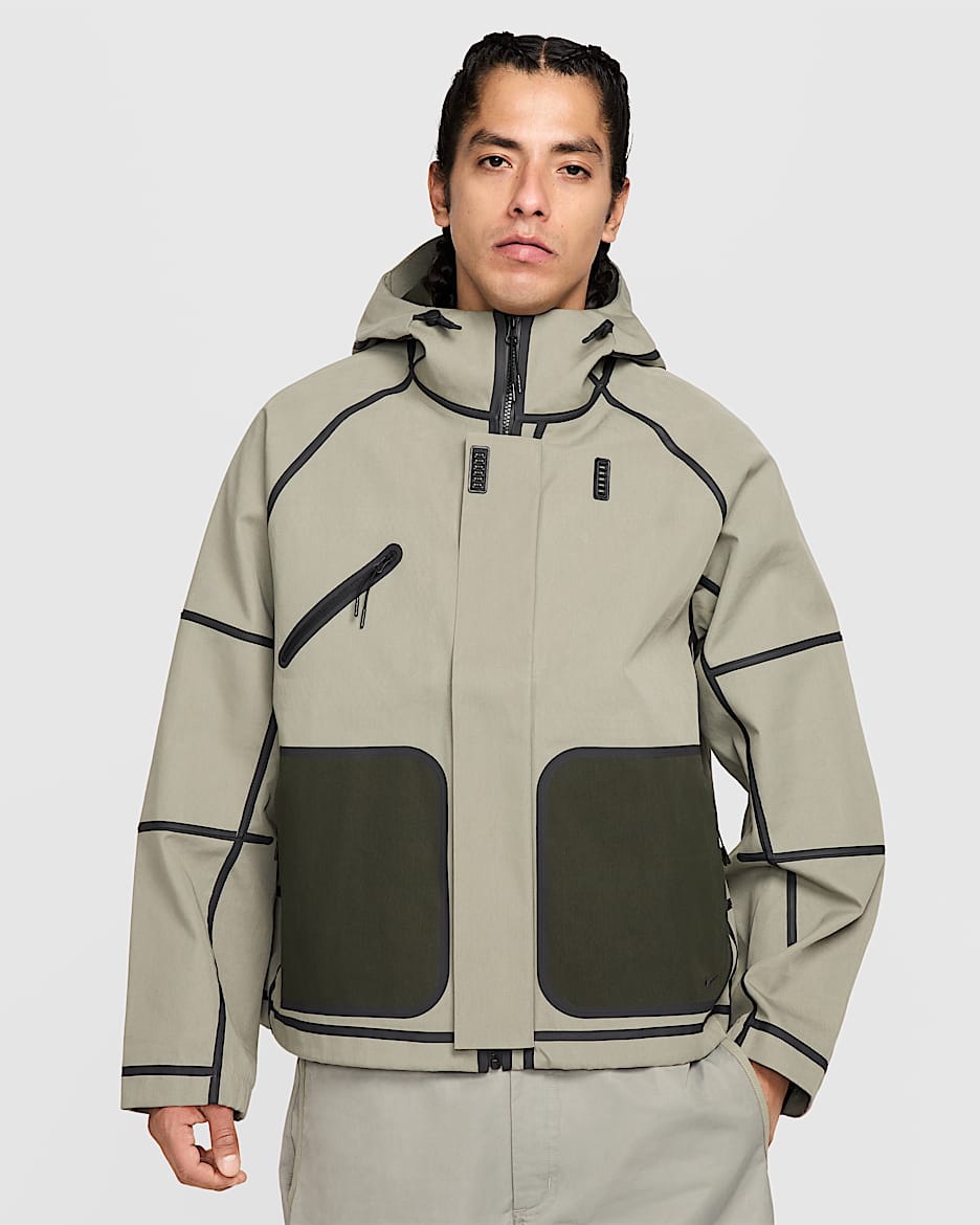 Nike Tech Men's Storm-FIT Hooded Rain Jacket - Light Army/Black