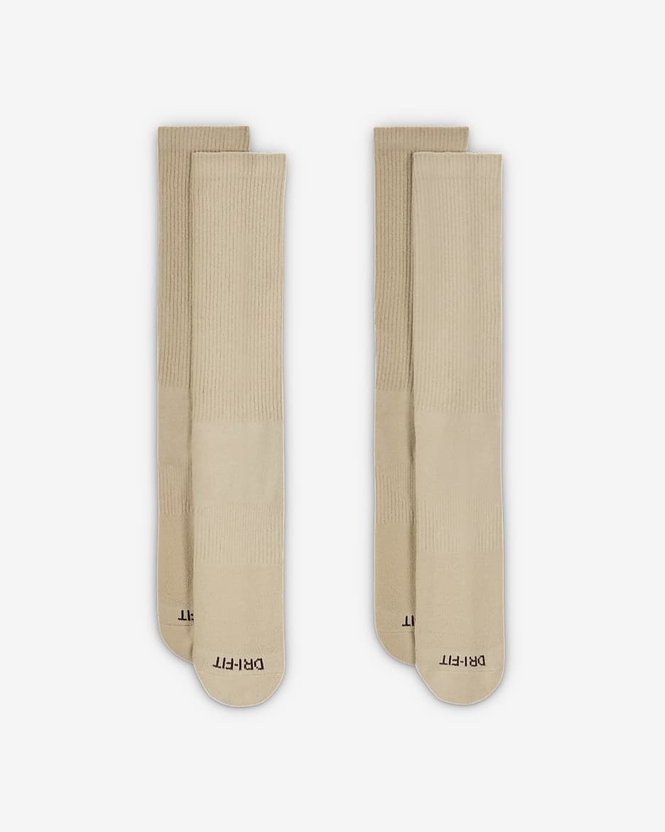 Nike Everyday Cushioned Crew Socks (2 Pairs) - Sand Drift/Earth