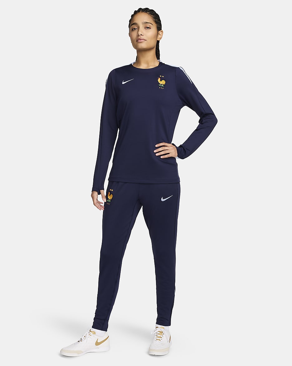 Pantalon de foot en maille Nike Dri-FIT FFF Strike pour femme - Blackened Blue/Cobalt Bliss/Cobalt Bliss