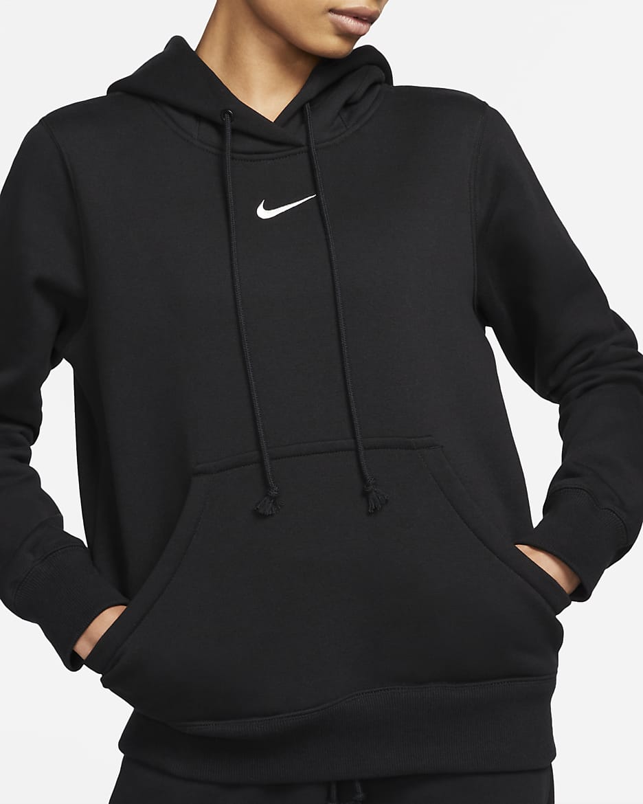 Nike Sportswear Phoenix Fleece női belebújós, kapucnis pulóver - Fekete/Sail