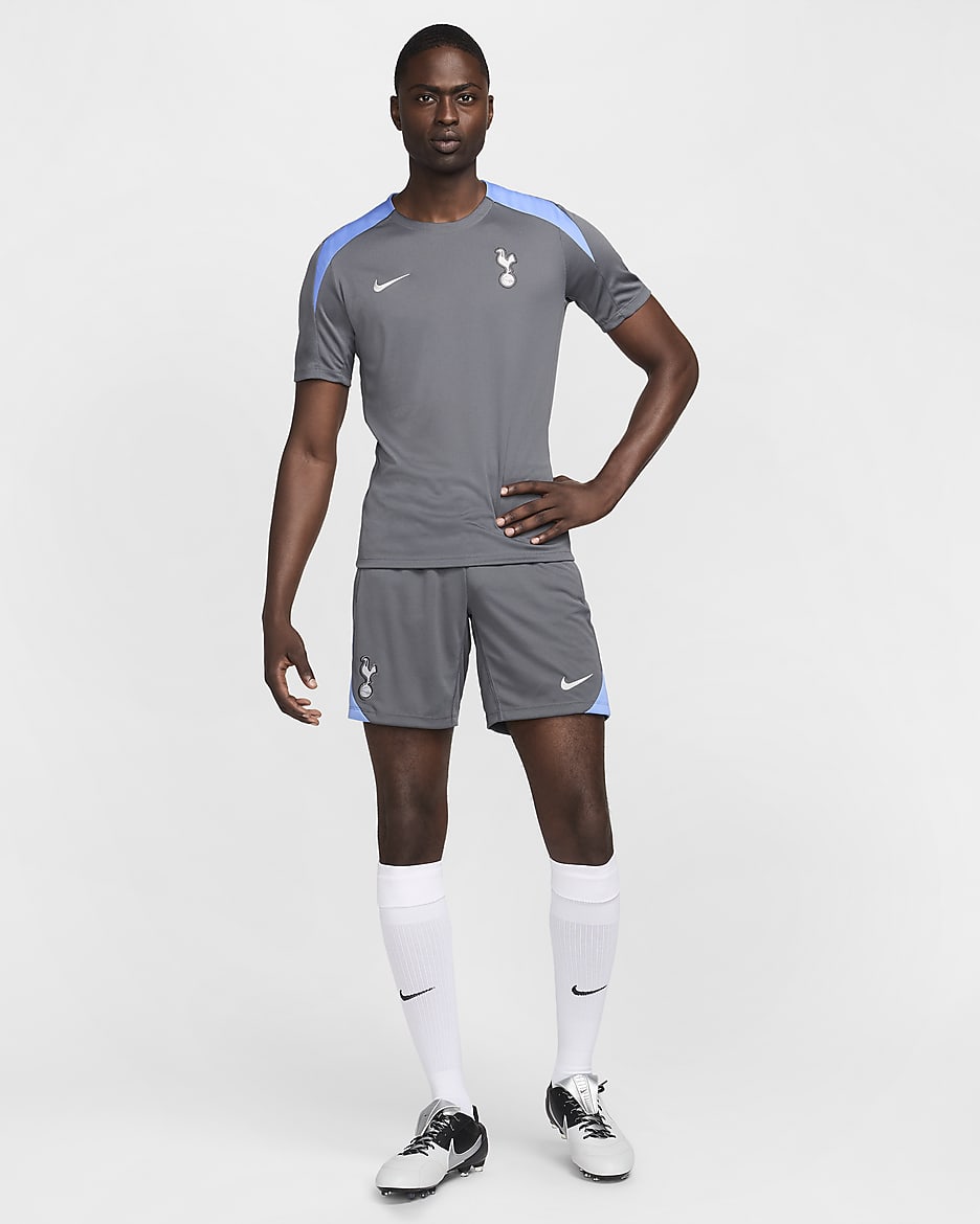 Tottenham Hotspur Strike Nike Dri-FIT rövid ujjú, kötött férfi futballfelső - Dark Grey/Dark Grey/Polar/Grey Fog