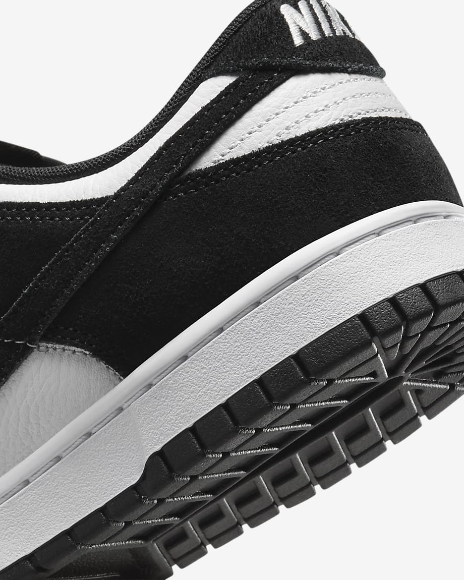 Nike Dunk Low Retro SE Leather/Suede Men's Shoes - White/White/Black