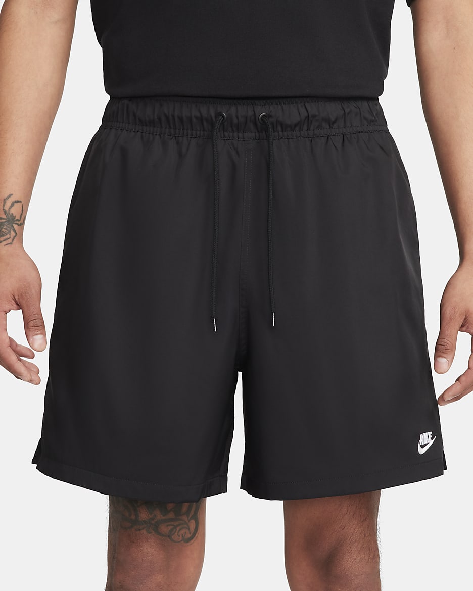 Shorts Flow in tessuto Nike Club – Uomo - Nero/Bianco