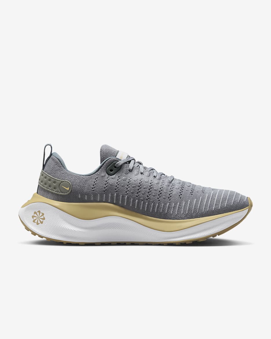 Nike InfinityRN 4 (Team) Men's Road Running Shoes - Cool Grey/Vegas Gold/White