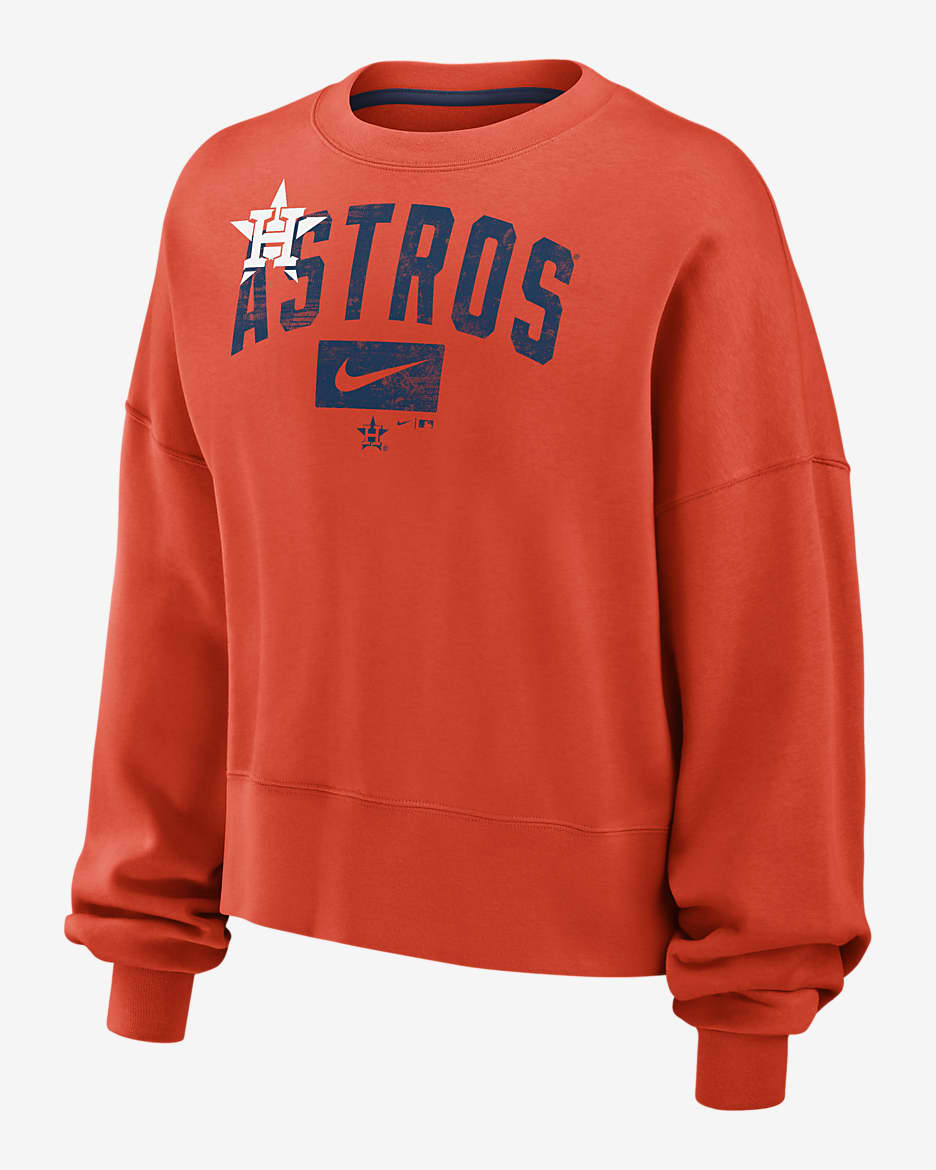 Sudadera sin cierre Nike de la MLB para mujer Houston Astros Team - Naranja