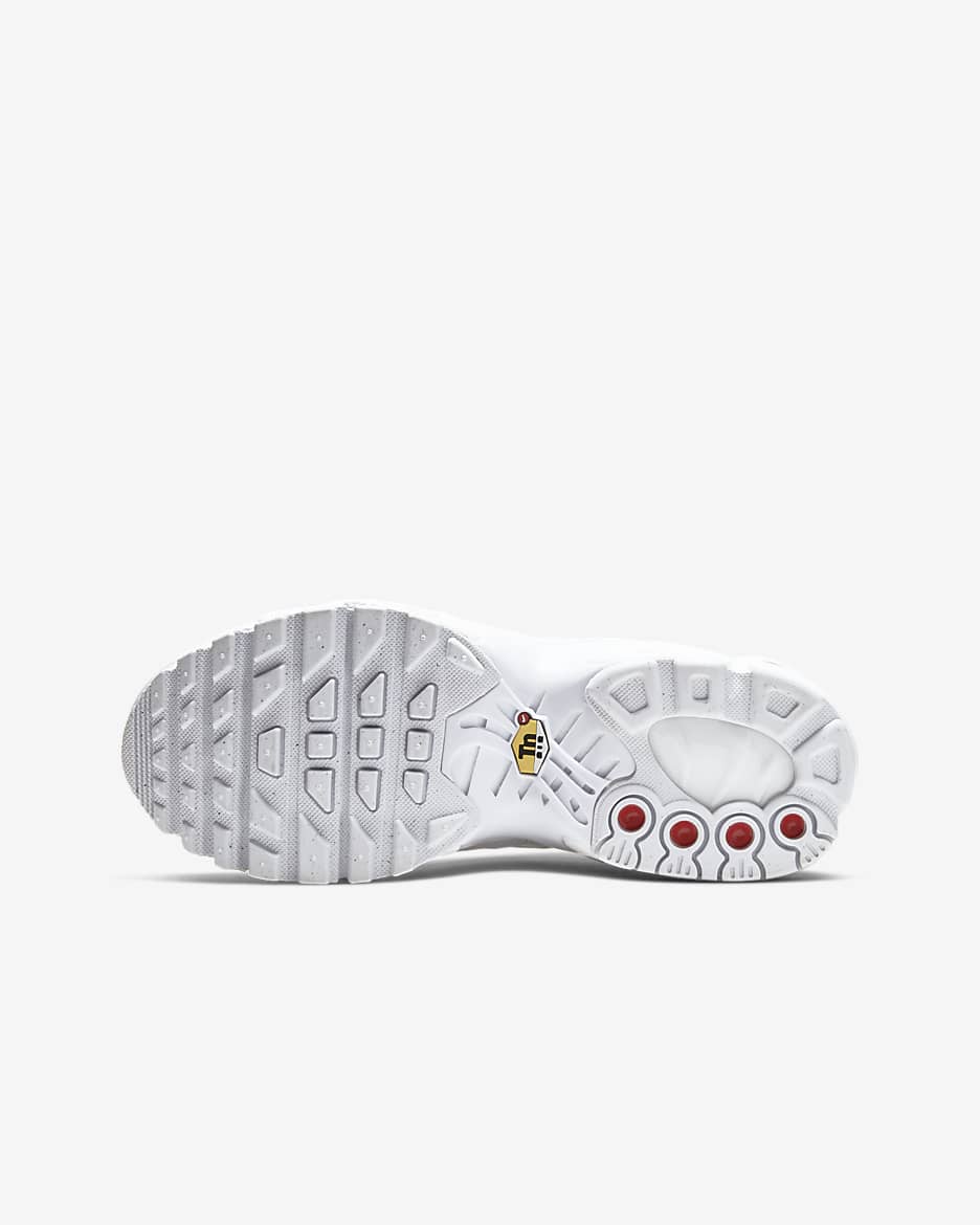 Nike Air Max Plus-sko til større børn - hvid/Metallic Silver/hvid