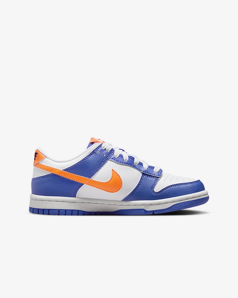 Nike Dunk Low Older Kids' Shoes - Blue Joy/White/Black/Bright Mandarin