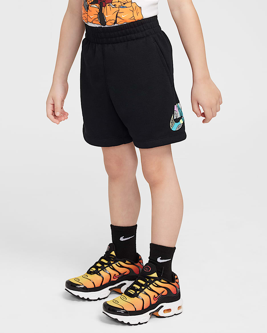 Nike Sportswear "Outside the Lines" Toddler French Terry Shorts - Black