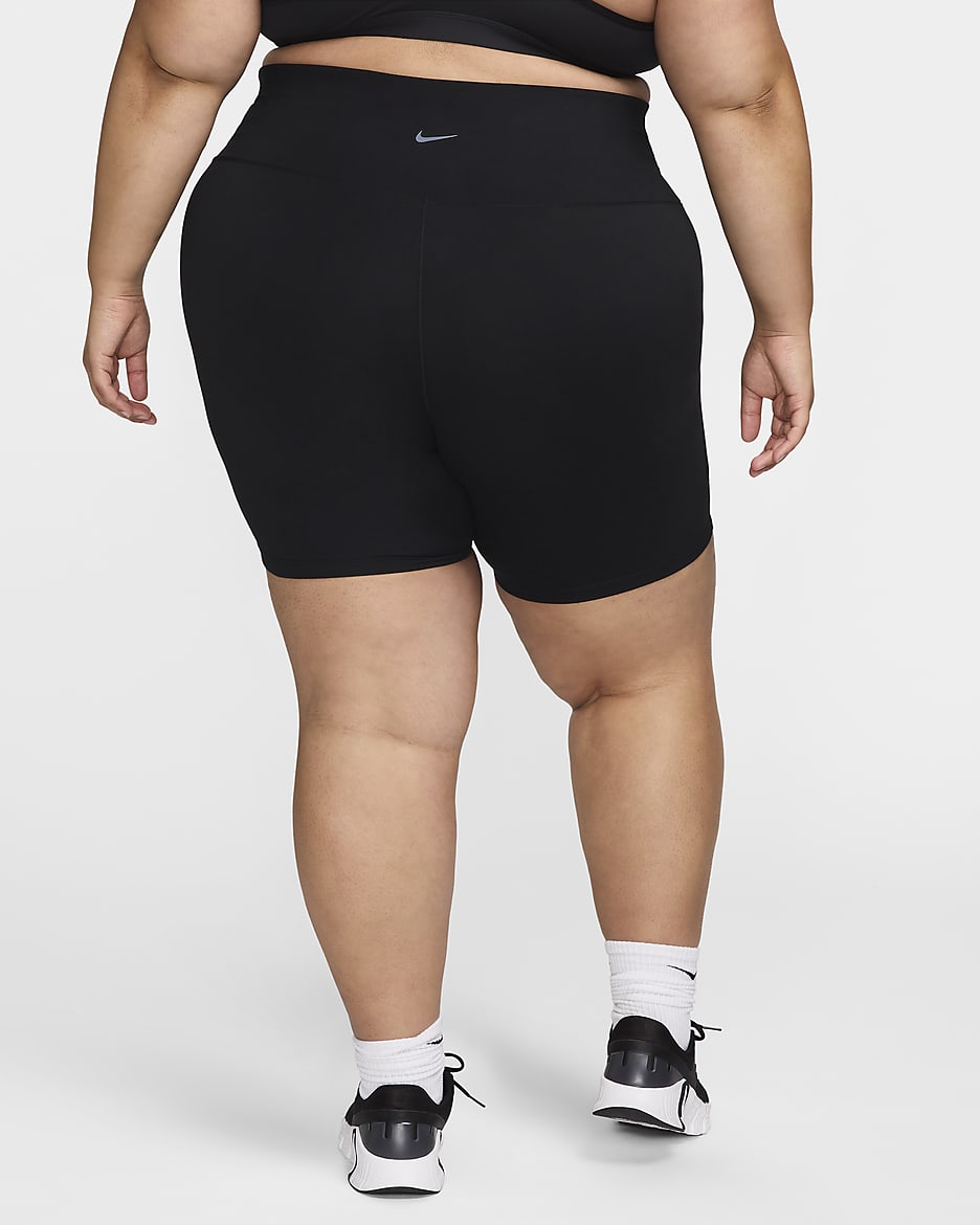 Nike One Women's High-Waisted 8" Biker Shorts with Pockets (Plus Size) - Black/Black