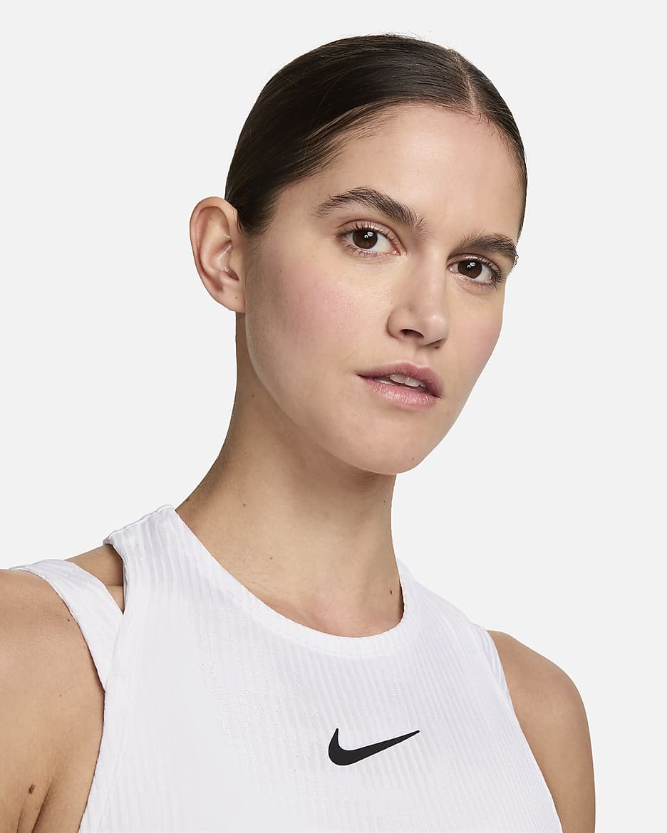 Débardeur de tennis NikeCourt Slam Dri-FIT pour femme - Blanc/Noir