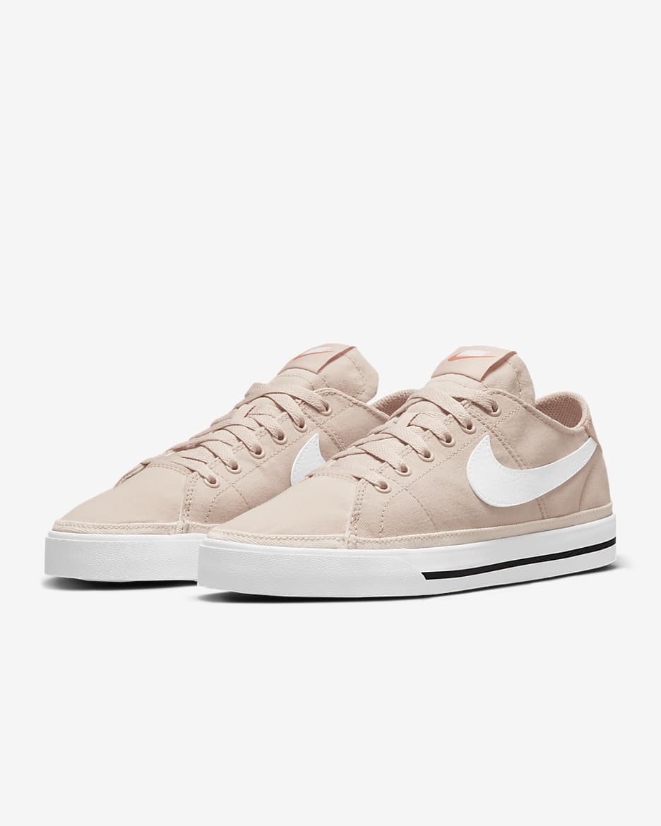 Nike Court Legacy Canvas 女鞋 - Pink Oxford/Light Soft Pink/黑色/白色