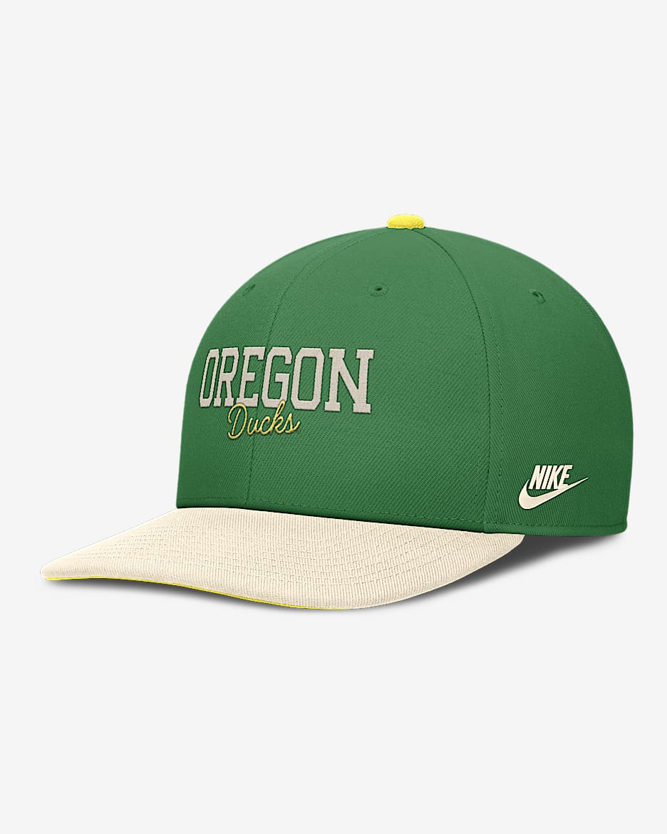 Oregon Legacy Script Men's Nike Dri-FIT College Adjustable Hat - Yellow