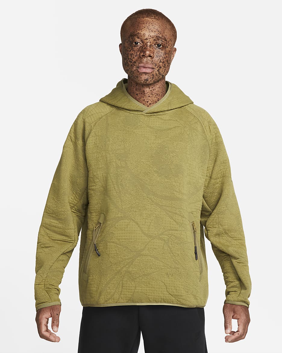 Sudadera con gorro sin cierre floral con diseño avanzado para hombre Nike Sportswear Therma-FIT ADV Tech Pack - Peregrino/Caqui militar/Oliva medio