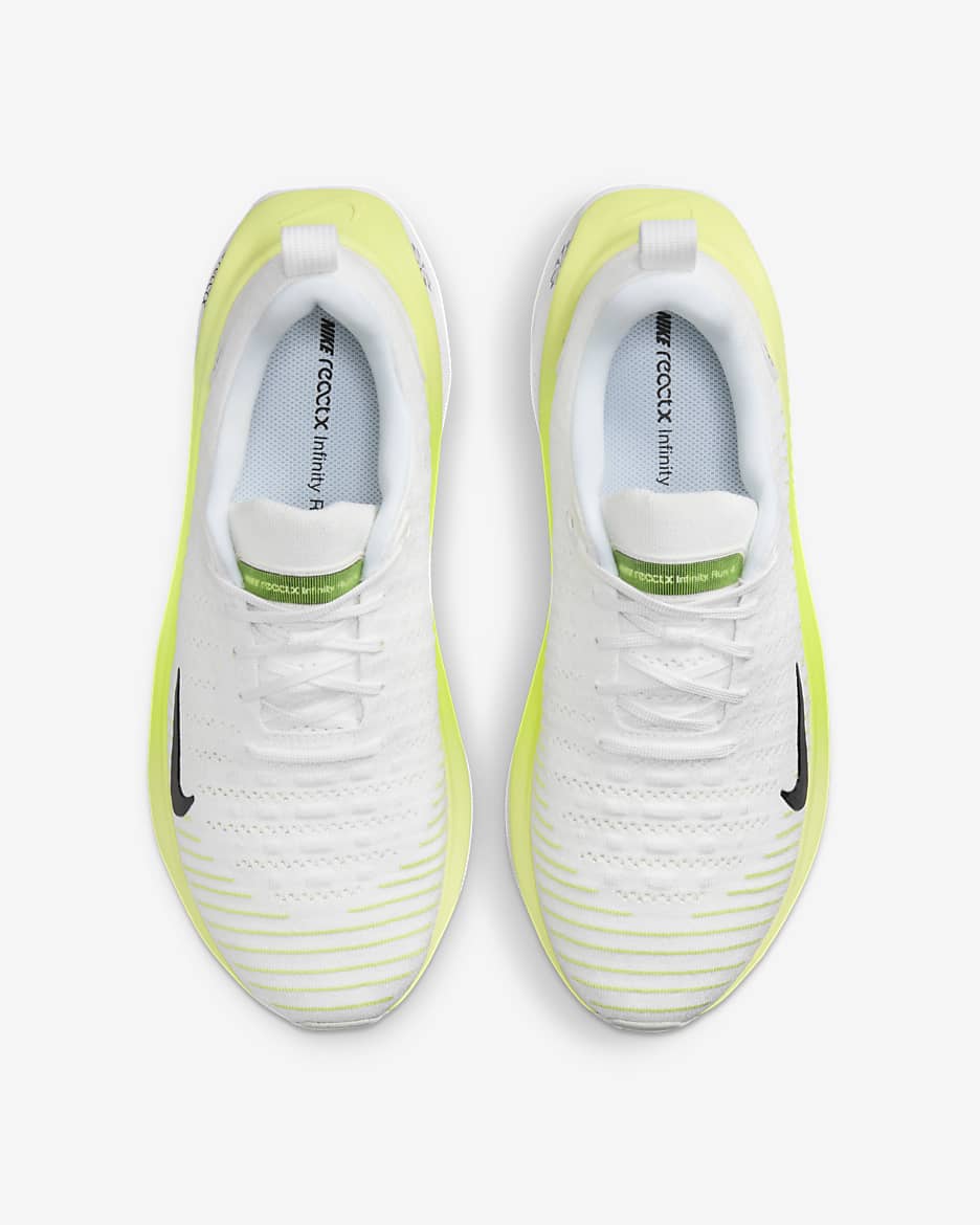 Nike InfinityRN 4 Men's Road Running Shoes - White/Light Lemon Twist/Volt/Black