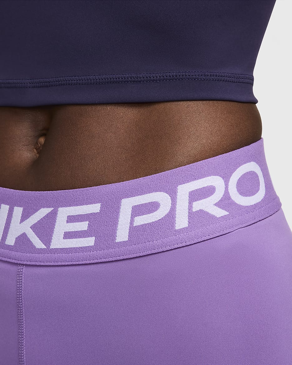 Nike Pro Women's 3" Shorts - Black Raspberry/White