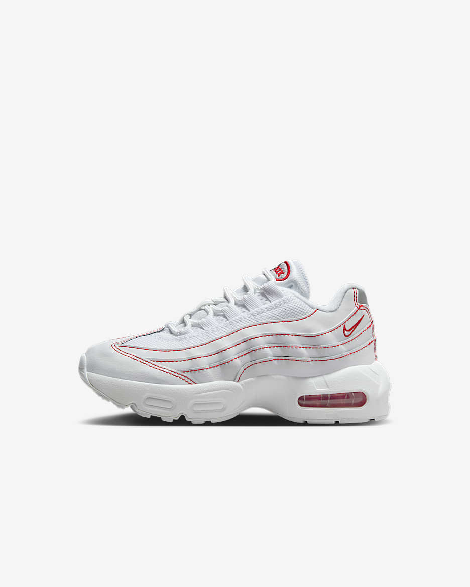 Nike Air Max 95 Recraft Younger Kids' Shoes - White/University Red/Wolf Grey/White
