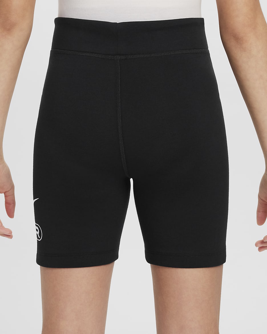 Nike Air sykkelshorts til jente - Svart/Hvit