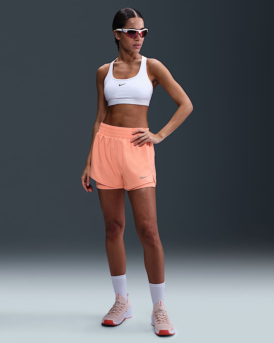Nike One Women's Dri-FIT High-Waisted 8cm (approx.) 2-in-1 Shorts - Apricot Agate