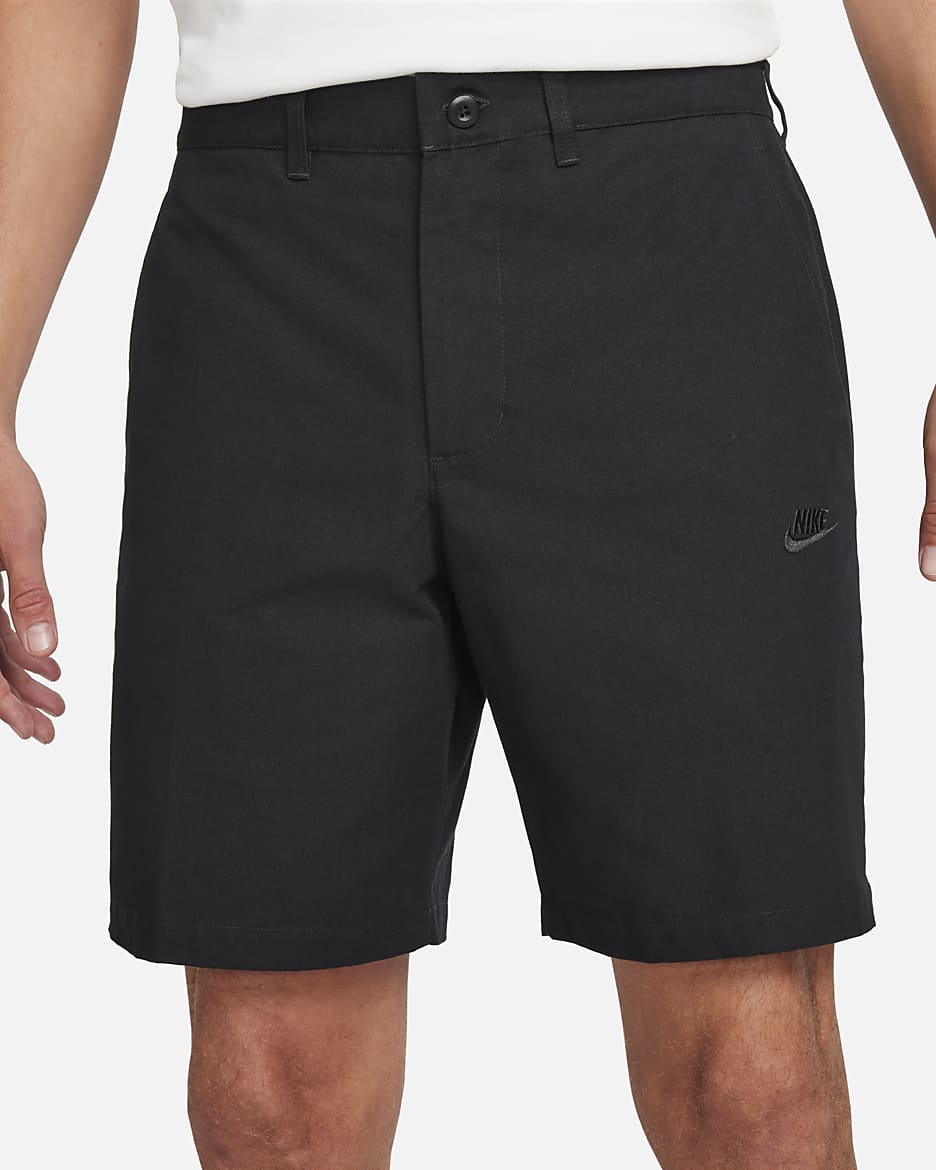 Nike Club Chino-shorts til herre - Svart/Svart