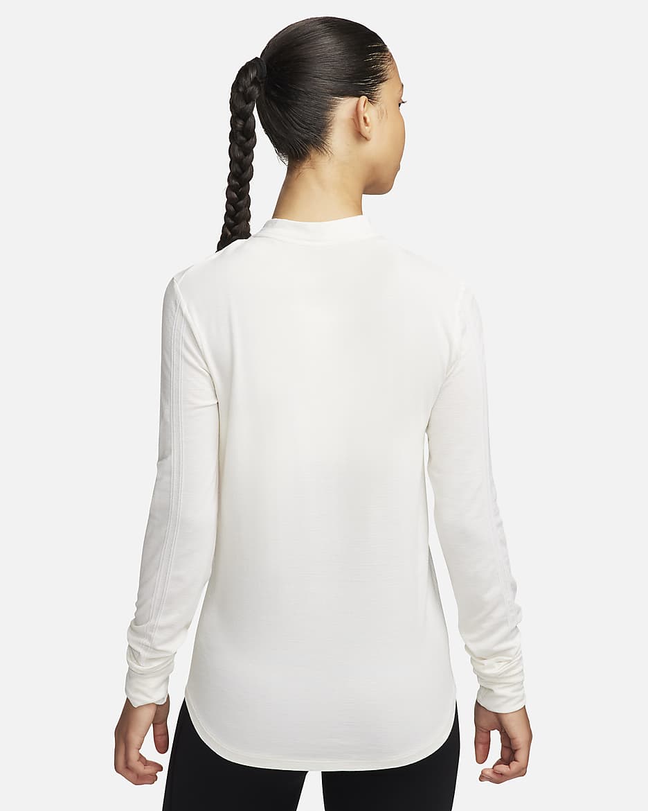 Nike Swift Dri-FIT Longsleeve-Laufshirt mit Stehkragen für Damen - Sail