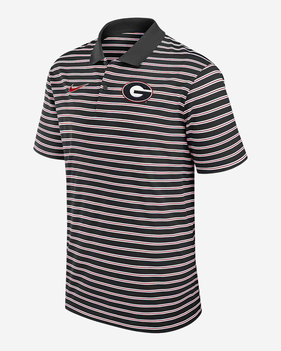 Georgia Bulldogs Primetime Victory Striped Men's Nike Dri-FIT College Polo - Black