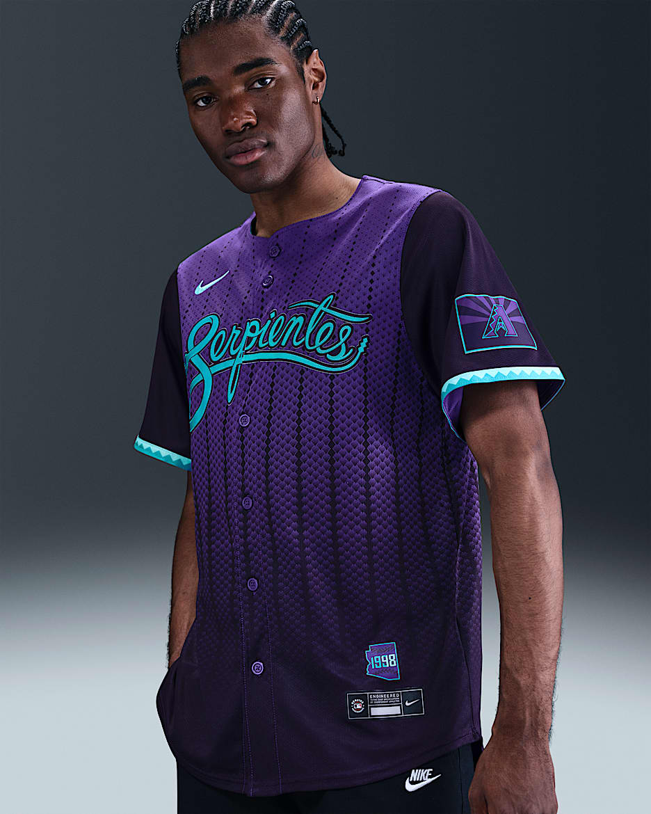 Jersey Nike Dri-FIT ADV de la MLB Limited para hombre Arizona Diamondbacks City Connect - Morado
