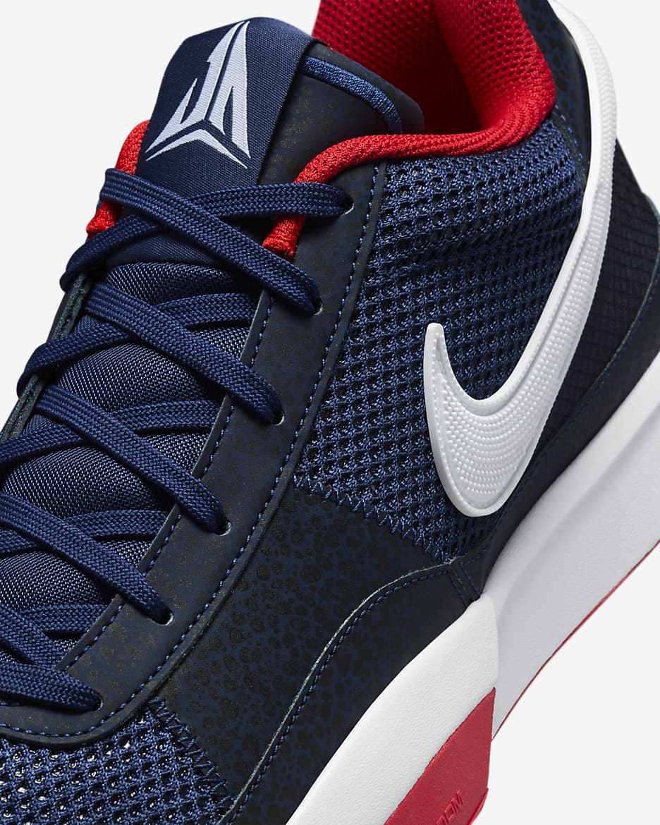 Ja 1 Zapatillas de baloncesto - Midnight Navy/University Red/Blanco