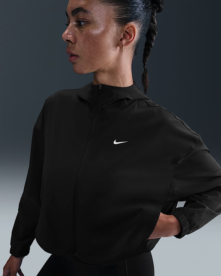 Nike One Women's Repel Oversized Hooded Woven Jacket - Black/White