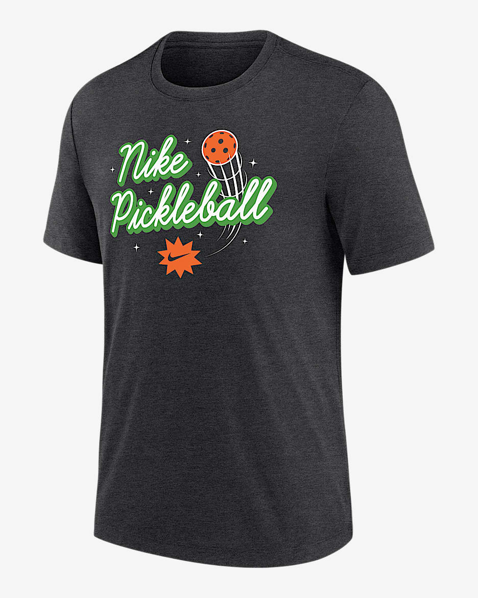 Playera de pickleball para hombre Nike - Negro jaspeado