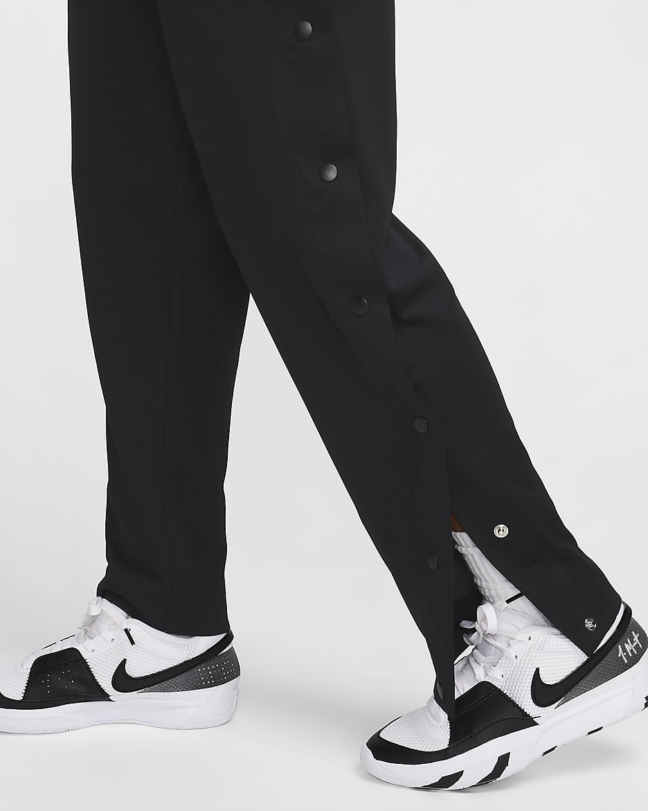 Pantalon de basket à boutons-pression Nike Dri-FIT pour femme - Noir/Noir/Blanc