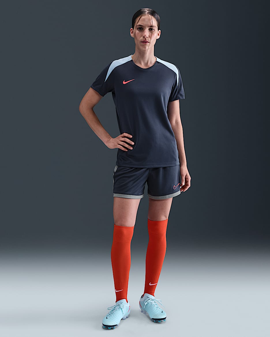 Nike Academy Women's Dri-FIT 4" Soccer Shorts - Thunder Blue/Cool Grey/Bright Crimson
