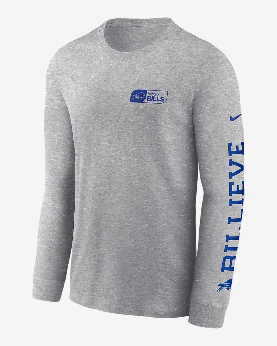 Buffalo Bills All Out Men's Nike NFL Long-Sleeve T-Shirt - Dark Grey Heather