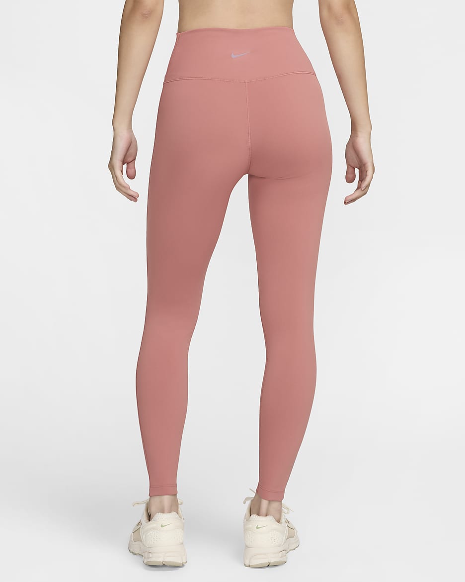 เลกกิ้งขายาวเอวสูงผู้หญิง Nike One Seamless Front - Canyon Pink/ดำ