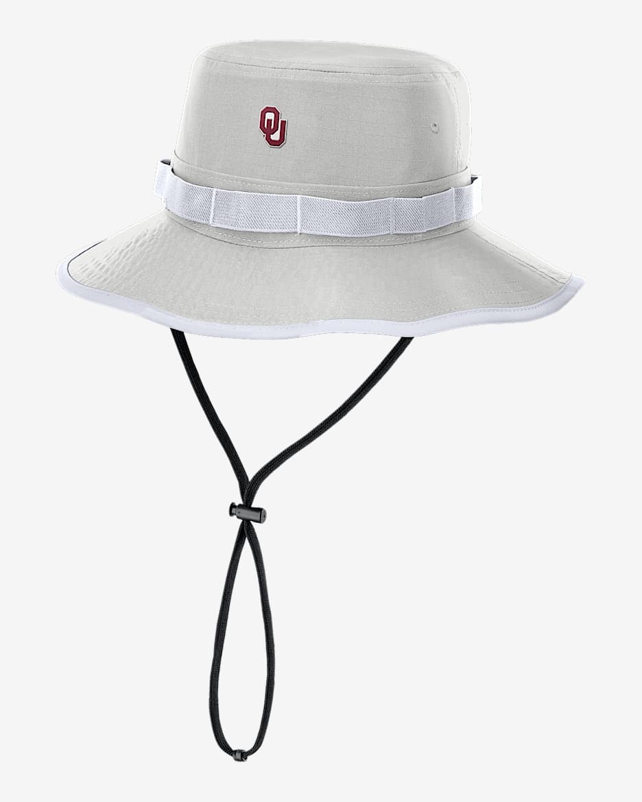 Gorro tipo pescador universitario Nike Dri-FIT para hombre Oklahoma Sideline Apex Gameday Boonie - Gris