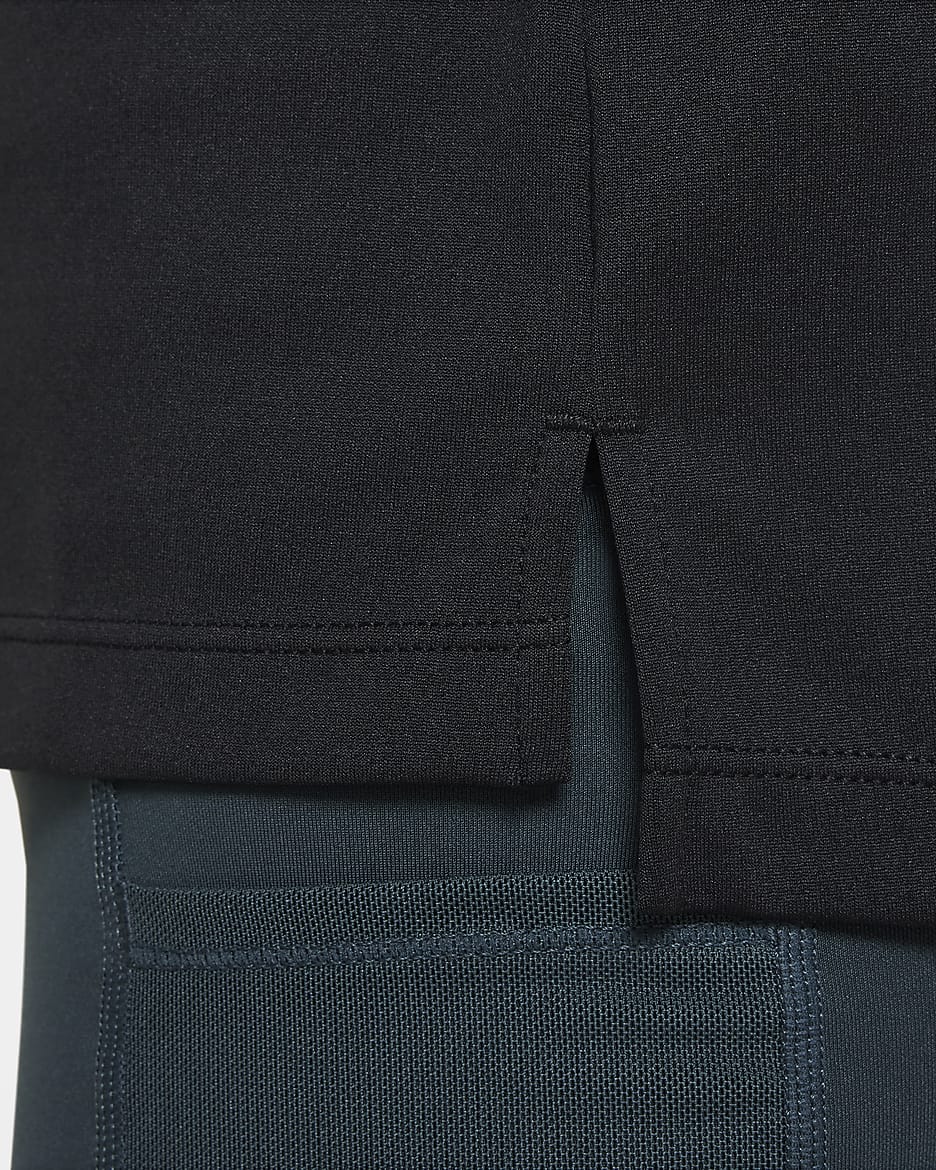 Nike Pro Girls' Dri-FIT Long-Sleeve 1/2-Zip Top - Black/White