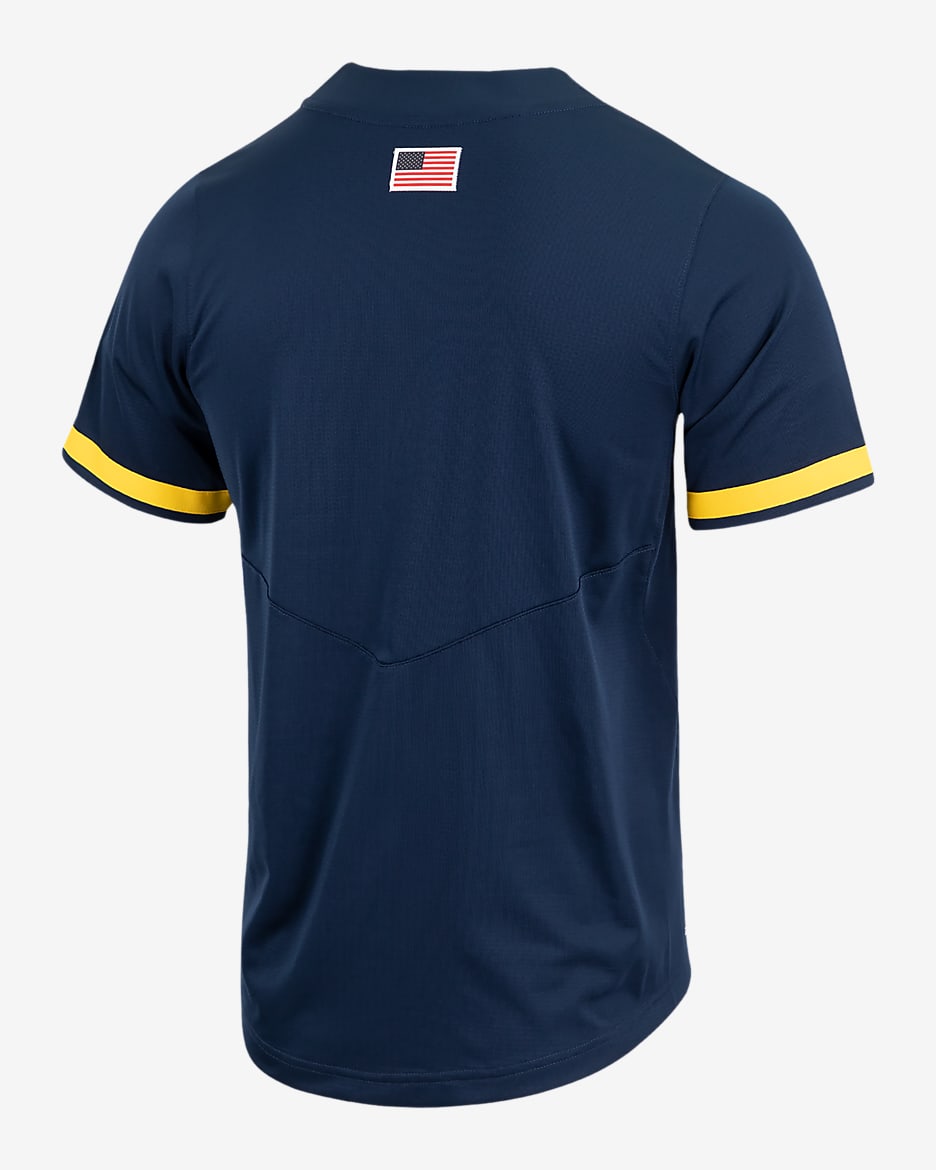 Nike College (Michigan) Men's 2-Button Baseball Jersey - College Navy