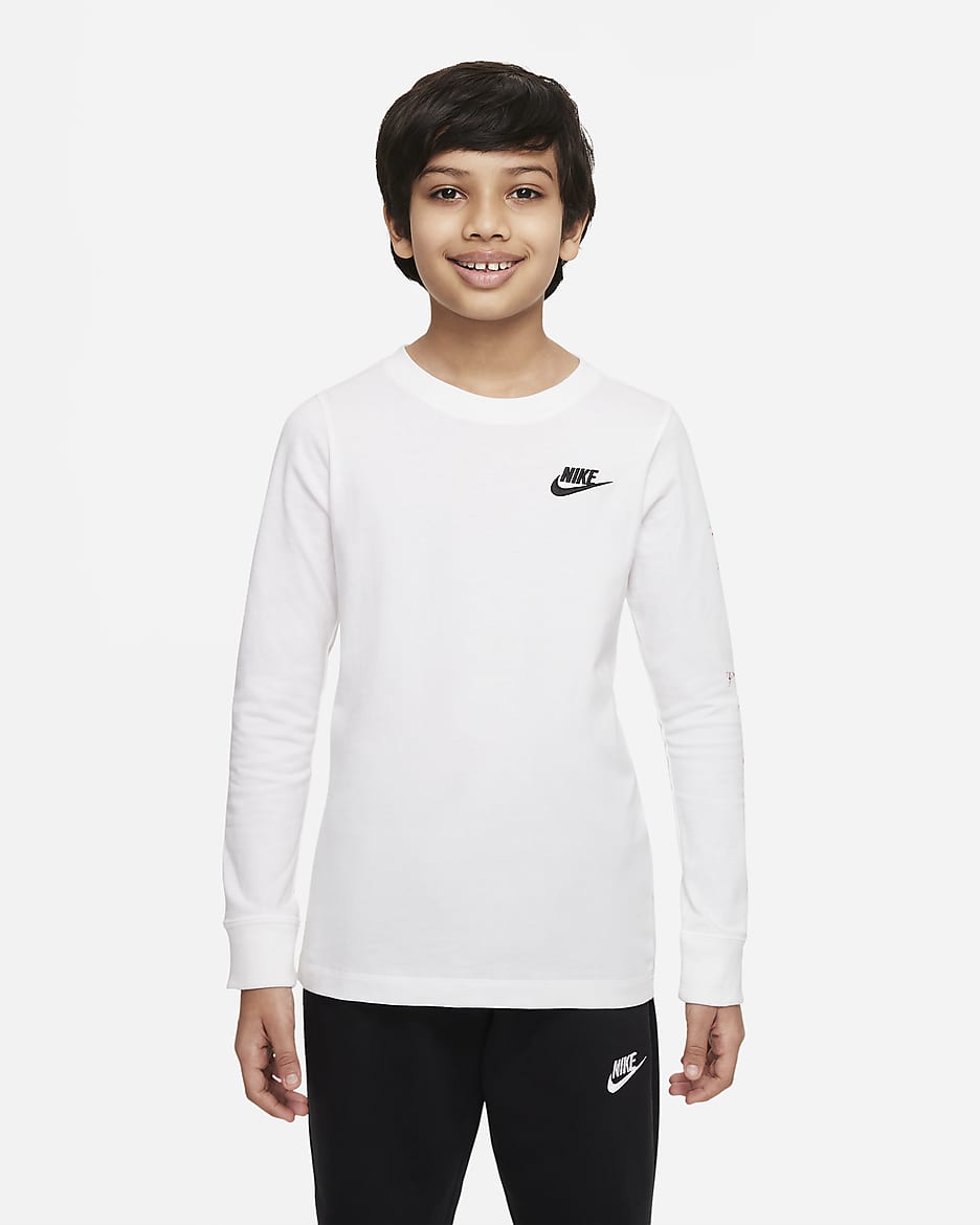 ナイキ スポーツウェア ジュニア (ボーイズ) ロングスリーブ Tシャツ - ホワイト