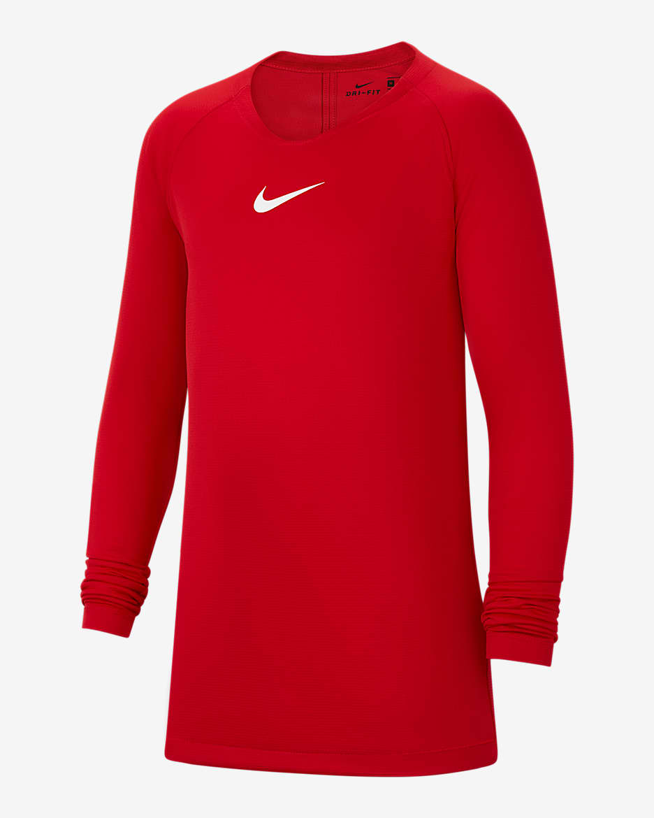 Nike Dri-FIT Park First Layer Kids' Soccer Jersey - University Red/White