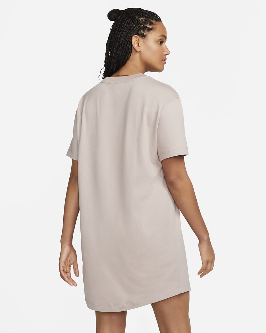 Nike Sportswear Essential Women's Short-sleeve T-Shirt Dress - Diffused Taupe/White