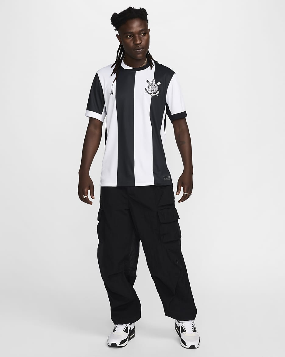 S.C. Corinthians 2024/25 Stadium (tredjedrakt) Nike Dri-FIT Replica fotballdrakt til herre - Hvit/Svart